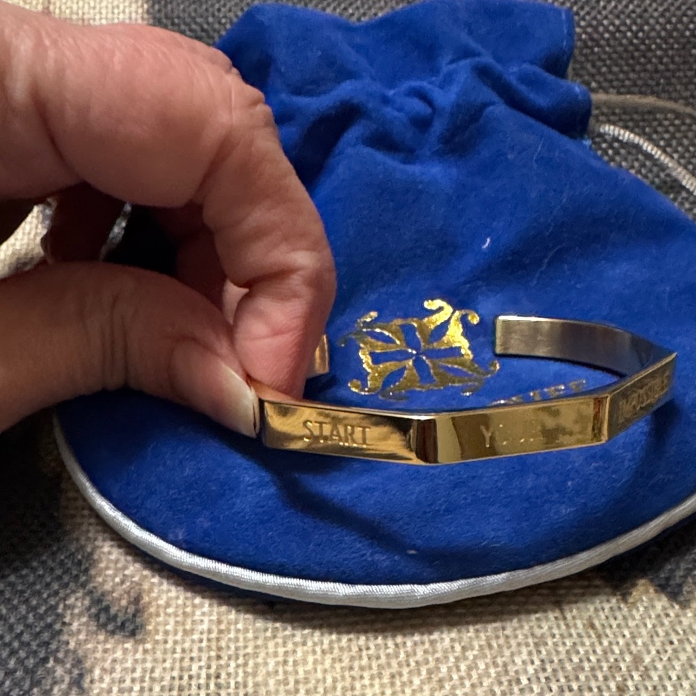 Rustic Cuff Gold-Tone Inspirational Bracelet